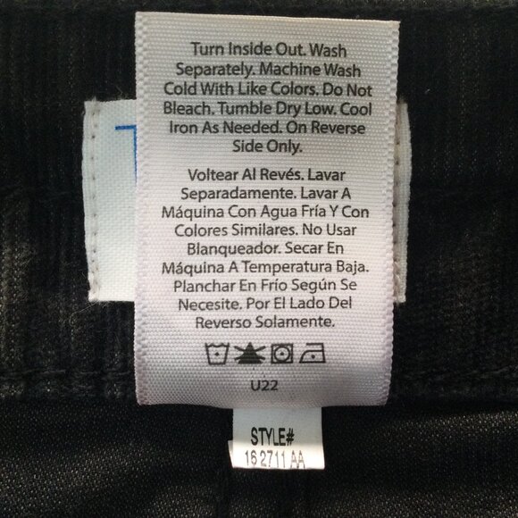 Time & Tru Corduroy Pants Sz 16 Womens Black Tapered Style 162711AA - Picture 5 of 10